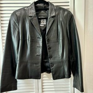Vintage Michael Hoban North Beach leather blazer!!